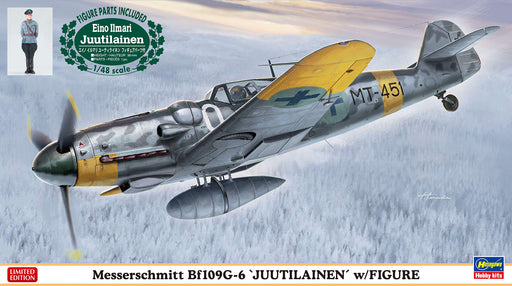 HASEGAWA 1/48 Messerschmitt Bf109G-6 'Juutilainen' W/Figure Plastic Model- Japan Figure Store - #1 Bring To You The Best Japanese Goods