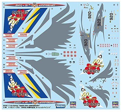 Hasegawa 1/48 F-15j Eagle 204sq 50th Anniversary Special Paint Decal Japan - Japan Figure