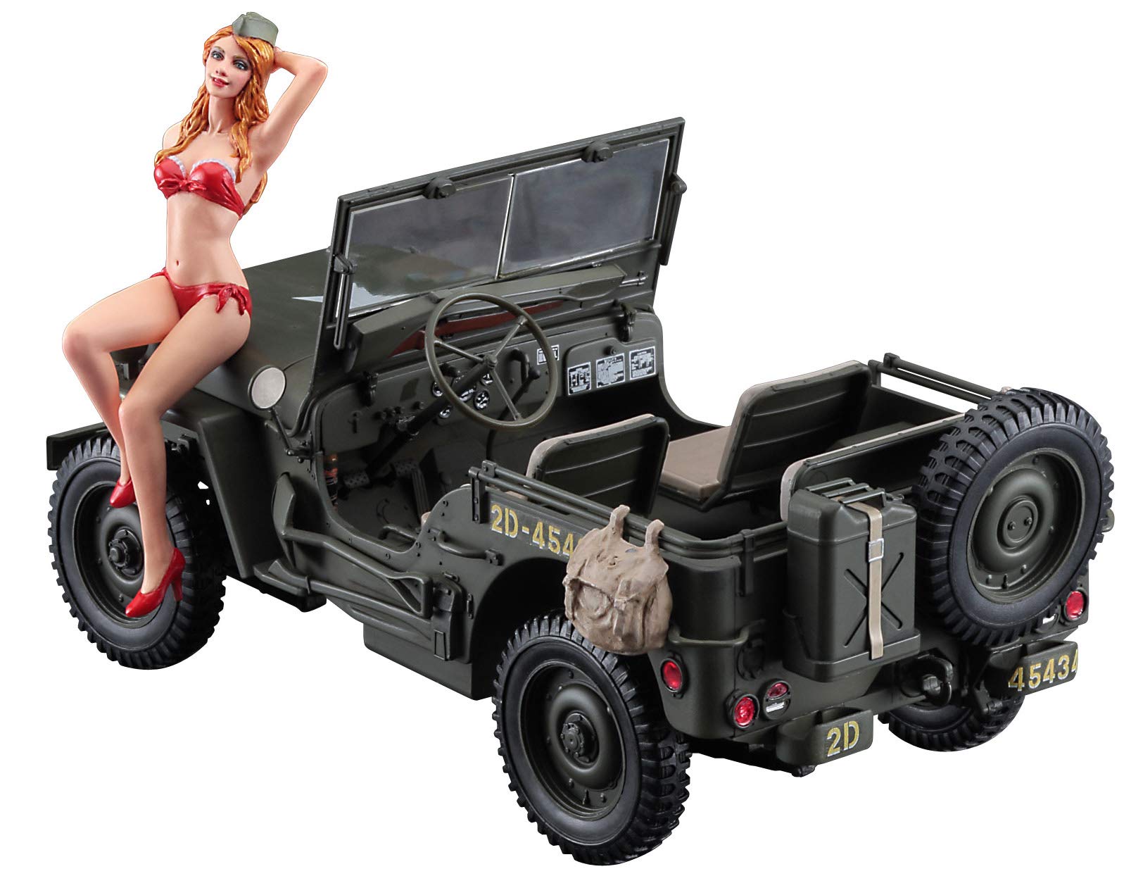 HASEGAWA 22497 1/4-Ton 4X4 Truck W/Blonde Girl Figure 1/24 Scale Kit- Japan Figure Store - #1 Bring To You The Best Japanese Goods