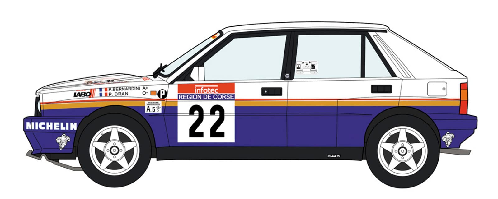 HASEGAWA - 1/24 Lancia Delta Hf Integrale 16V 1990 Tour De France Plastic Model- Japan Figure Store - #1 Bring To You The Best Japanese Goods