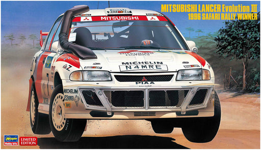 Hasegawa 20365 Mitsubishi Lancer Evolution III 1996 Safari Rally Winner 1/24 Plastic Cars- Japan Figure Store - #1 Bring To You The Best Japanese Goods