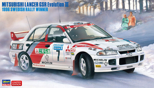Hasegawa 20407 Mitsubishi Lancer Evolution III 1996 Swedish Rally Winner 1/24 Scale Cars- Japan Figure Store - #1 Bring To You The Best Japanese Goods