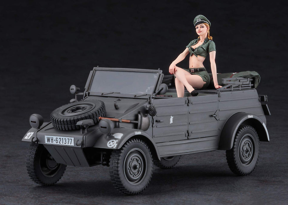 HASEGAWA 22534 Pkw.K1 Kubelwagen Type 82 W/Blonde Girl Figure 1/24 Scale Kit- Japan Figure Store - #1 Bring To You The Best Japanese Goods