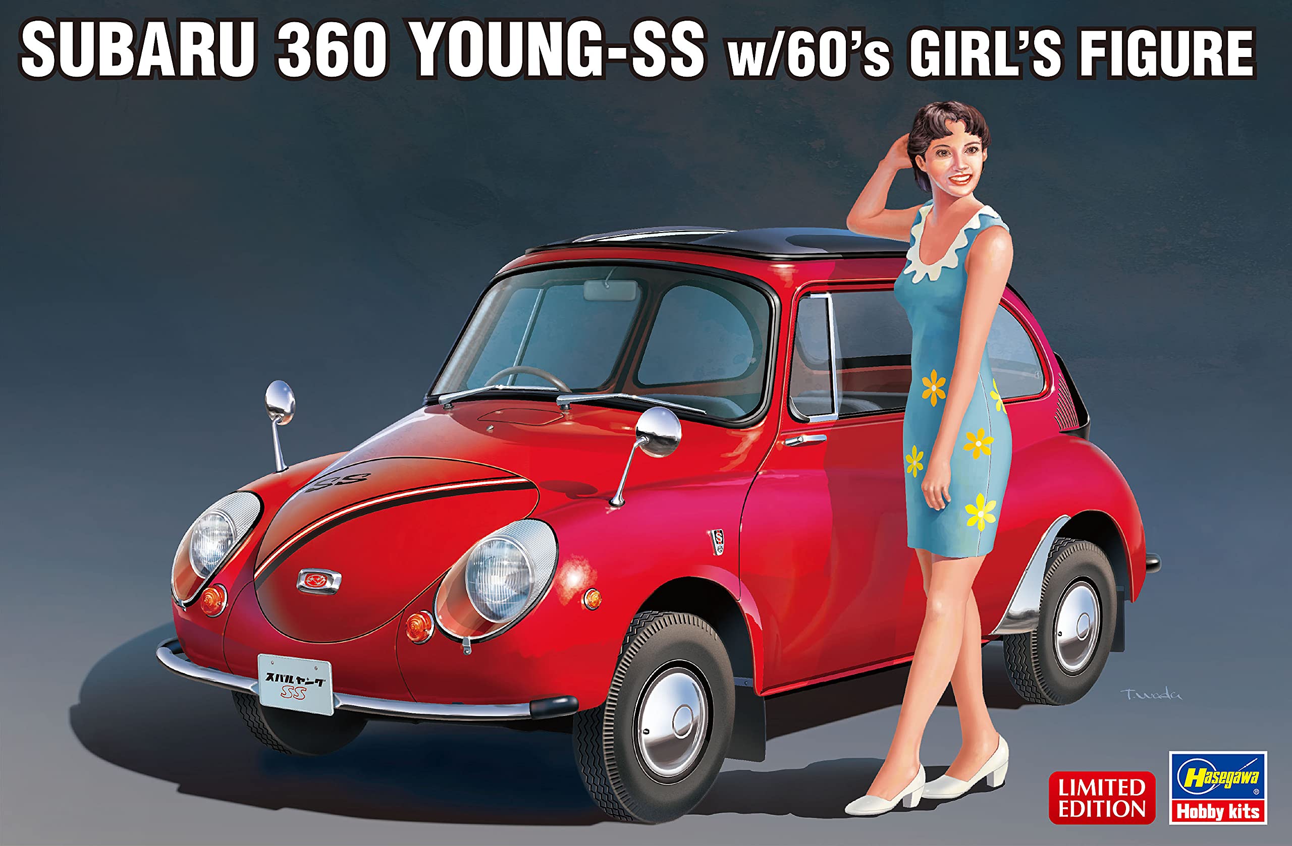 HASEGAWA - 1/24 Subaru 360 Young-Ss - W/ 60'S Girl Figure Plastic Model- Japan Figure Store - #1 Bring To You The Best Japanese Goods