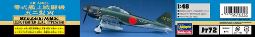 HASEGAWA 1/48 Mitsubishi A6M5C Zero Fighter Zeke Type 52 Hei Plastic Model- Japan Figure Store - #1 Bring To You The Best Japanese Goods