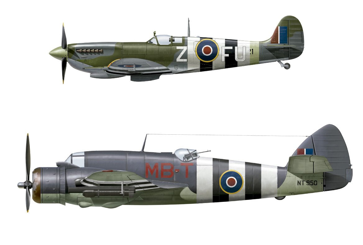 HASEGAWA - 02087 Spitfire Mk. Ixc & Beaufighter Mk. X Operation Overlord 1/72 Scale Kit- Japan Figure Store - #1 Bring To You The Best Japanese Goods