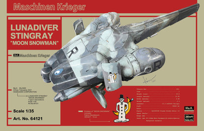Hasegawa Maschinen Krieger Luna Diver Stingray Moon Snowman 1/35 Scale Plastic Model 64121- Japan Figure Store - #1 Bring To You The Best Japanese Goods