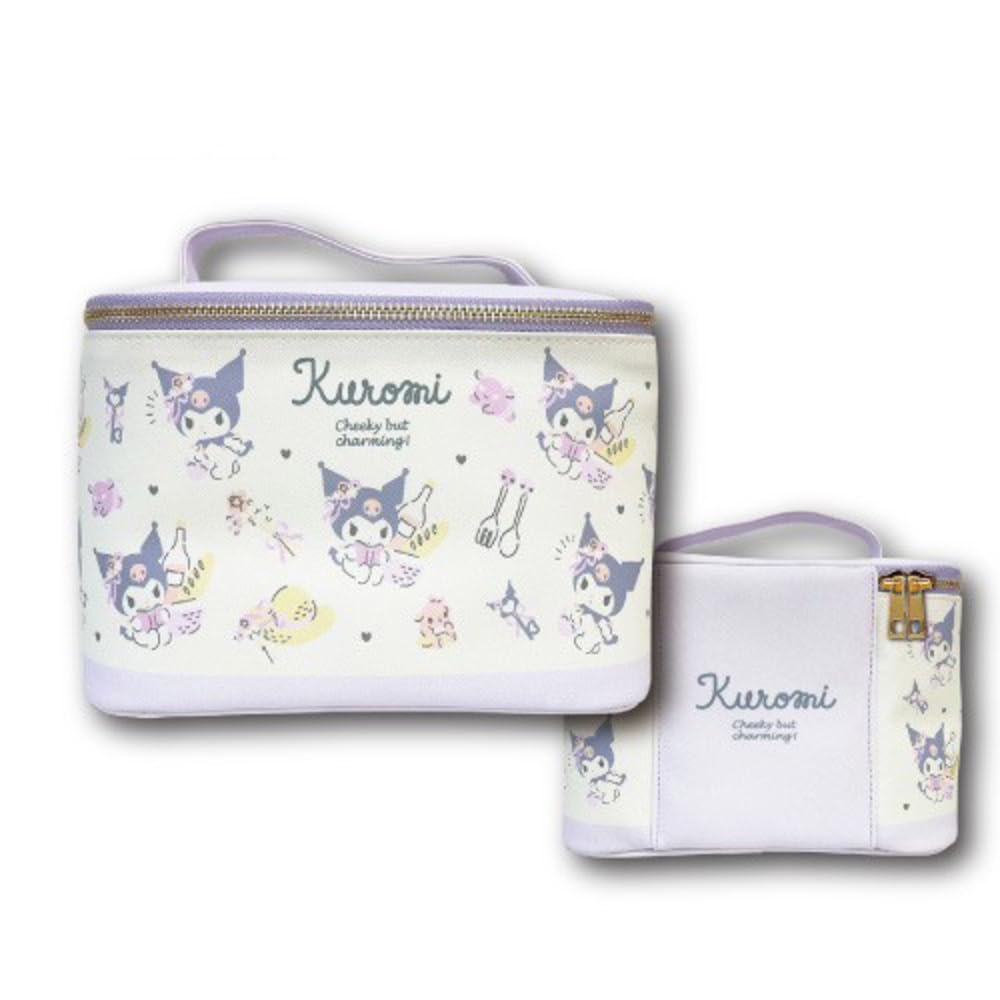 Hatakeyamashoji Japan Cosmetic Case Vanity Pouch Flyer Pattern Kuromi- Japan Figure Store - #1 Bring To You The Best Japanese Goods