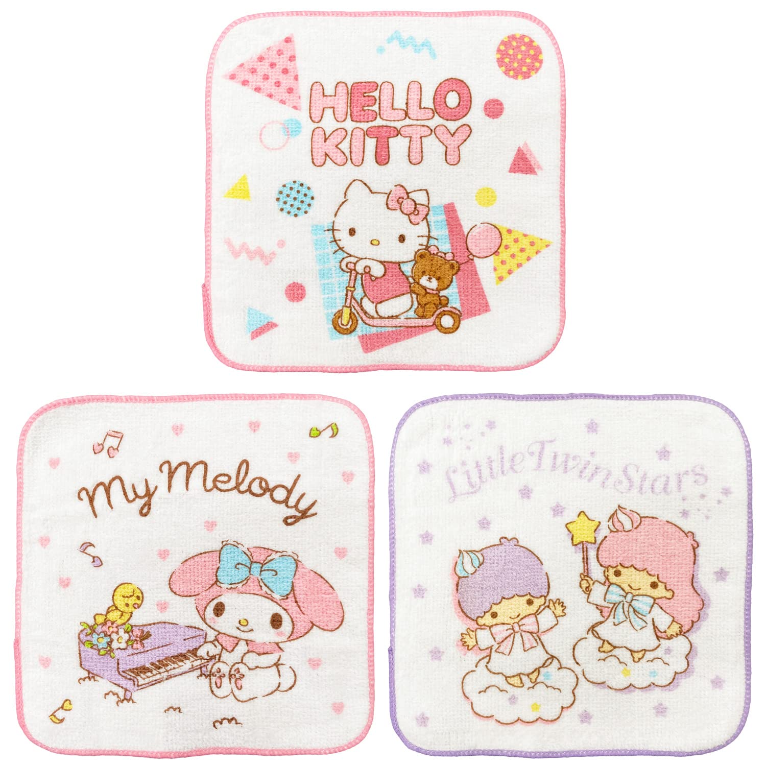 Hayashi Petit Towel 3Pc Set 16X16Cm Sanrio Happy Friend Japan Pm449300- Japan Figure Store - #1 Bring To You The Best Japanese Goods