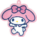 J'S Planning My Melody Pink Fluffy Embroidered Bag Charm 8X8X1Cm Japan - Wcm001- Japan Figure Store - #1 Bring To You The Best Japanese Goods
