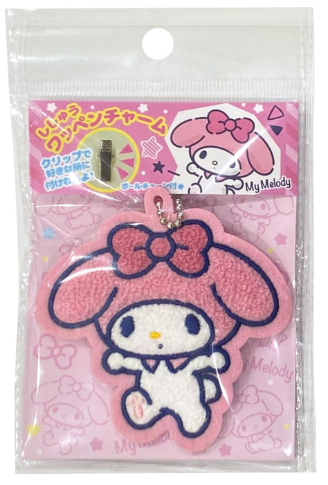 J'S Planning My Melody Pink Fluffy Embroidered Bag Charm 8X8X1Cm Japan - Wcm001- Japan Figure Store - #1 Bring To You The Best Japanese Goods