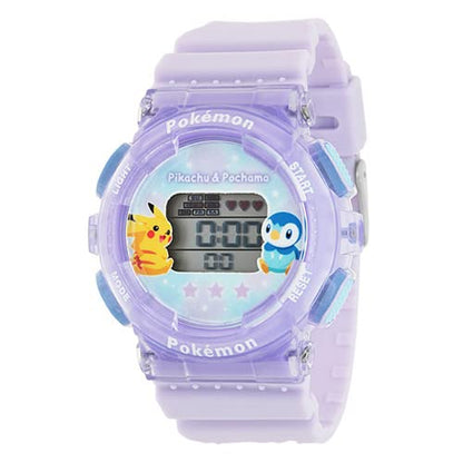 Pokemon Center Original Digital Watch Pikachu Piplup Purple- Japan Figure Store - #1 Bring To You The Best Japanese Goods
