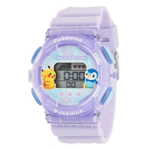 Pokemon Center Original Digital Watch Pikachu Piplup Purple- Japan Figure Store - #1 Bring To You The Best Japanese Goods