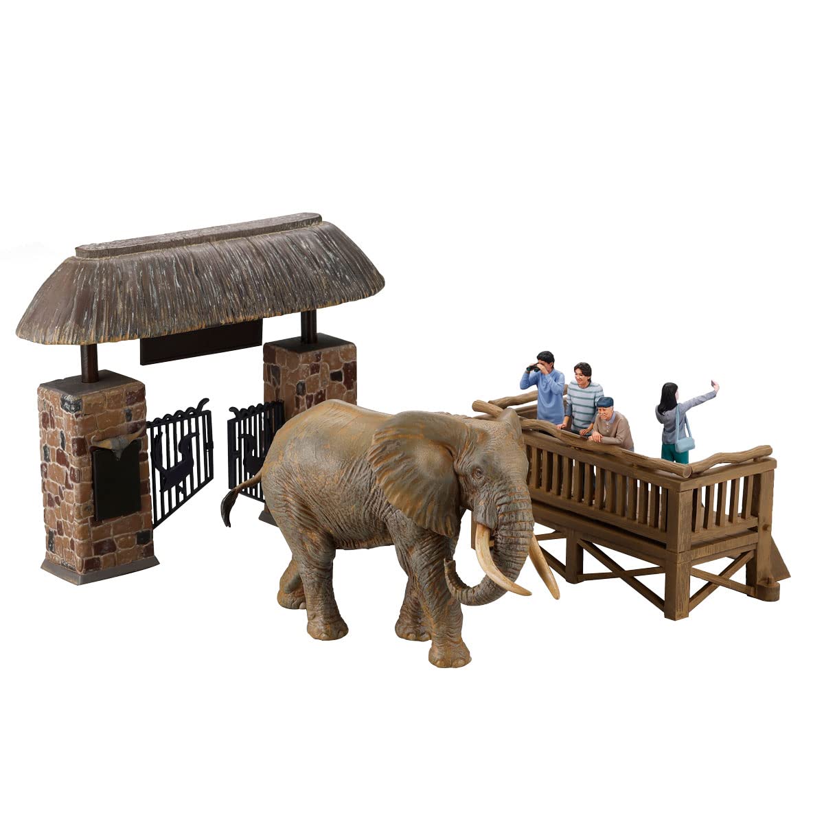 Kaiyodo Art Pla Art Pla Tourist And African Elephant Set 1/35 Scale Unpainted Unassembled Plastic Model Kit- Japan Figure Store - #1 Bring To You The Best Japanese Goods