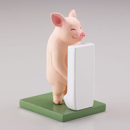 KAIYODO Miniq Miniature Cube Sato Kunio'S Animal Bathroom In Groups Tsure O O O 1 Box 6 Pcs- Japan Figure Store - #1 Bring To You The Best Japanese Goods