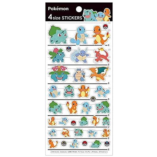Kamio Japan Pokemon Stickers Kanto Region 4 Sizes [007337]- Japan Figure Store - #1 Bring To You The Best Japanese Goods
