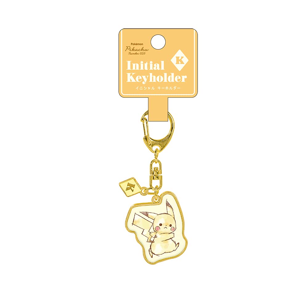 POKEMON CENTER ORIGINAL Initial Keychain Pikachu Number025 'K'- Japan Figure Store - #1 Bring To You The Best Japanese Goods