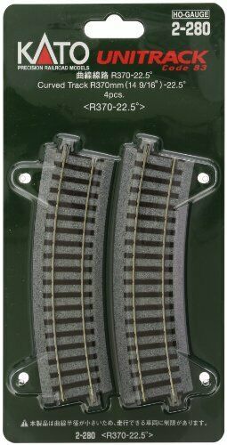 Kato Ho Gauge Curve Line R370-22.5 Degree 4 Pieces 2-280 Model Railroad Supplies- Japan Figure Store - #1 Bring To You The Best Japanese Goods