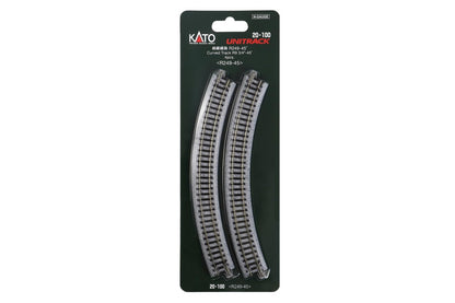 Kato N Gauge R249-45° Curved Track Set - 4 Pieces Model Railroad Supplies- Japan Figure Store - #1 Bring To You The Best Japanese Goods