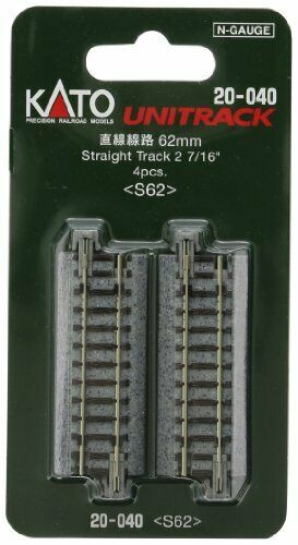 Kato N Scale Unitrack 20-040 Straight Track 62mm 2 7 16 S62 4 Pcs- Japan Figure Store - #1 Bring To You The Best Japanese Goods
