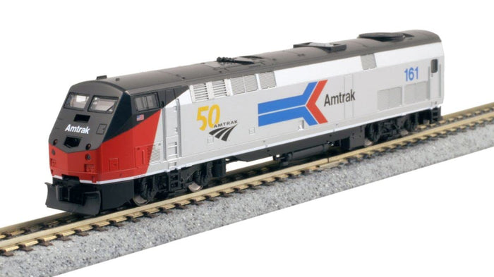 Kato N Scale Amtrak P42 Phase I Train #161 with 50th Anniversary Logo Platinum Mist Red Black- Japan Figure Store - #1 Bring To You The Best Japanese Goods