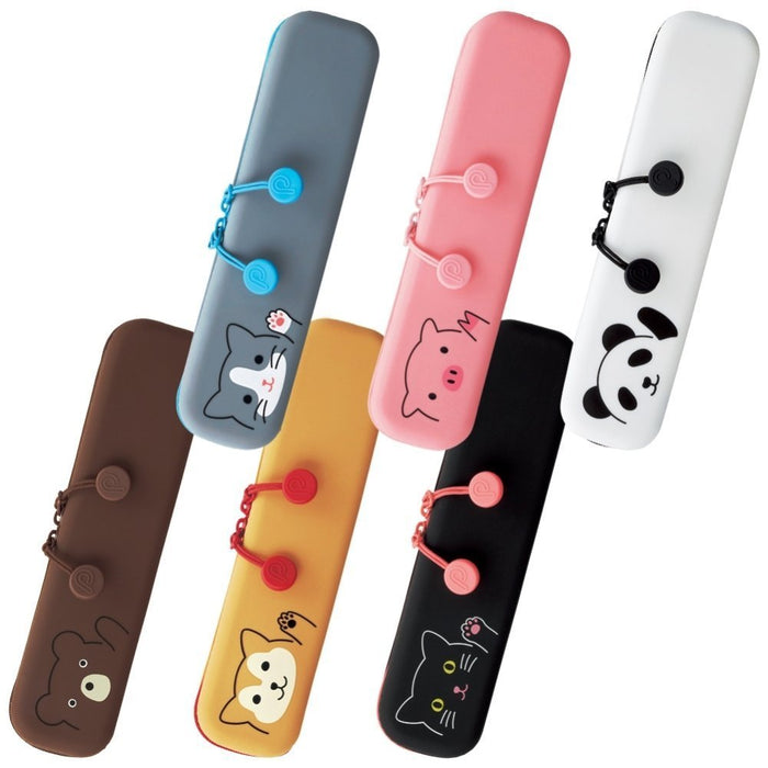 Lihit Lab Slim Zipper Pouch Punilab Hachiwareneko A-7717-4 Japan - Bulk Set Of 3- Japan Figure Store - #1 Bring To You The Best Japanese Goods