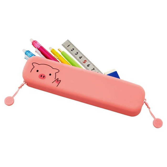 Lihit Lab Slim Zipper Pouch Punilab Pig A-7717-5 Japan [3 Pack]- Japan Figure Store - #1 Bring To You The Best Japanese Goods