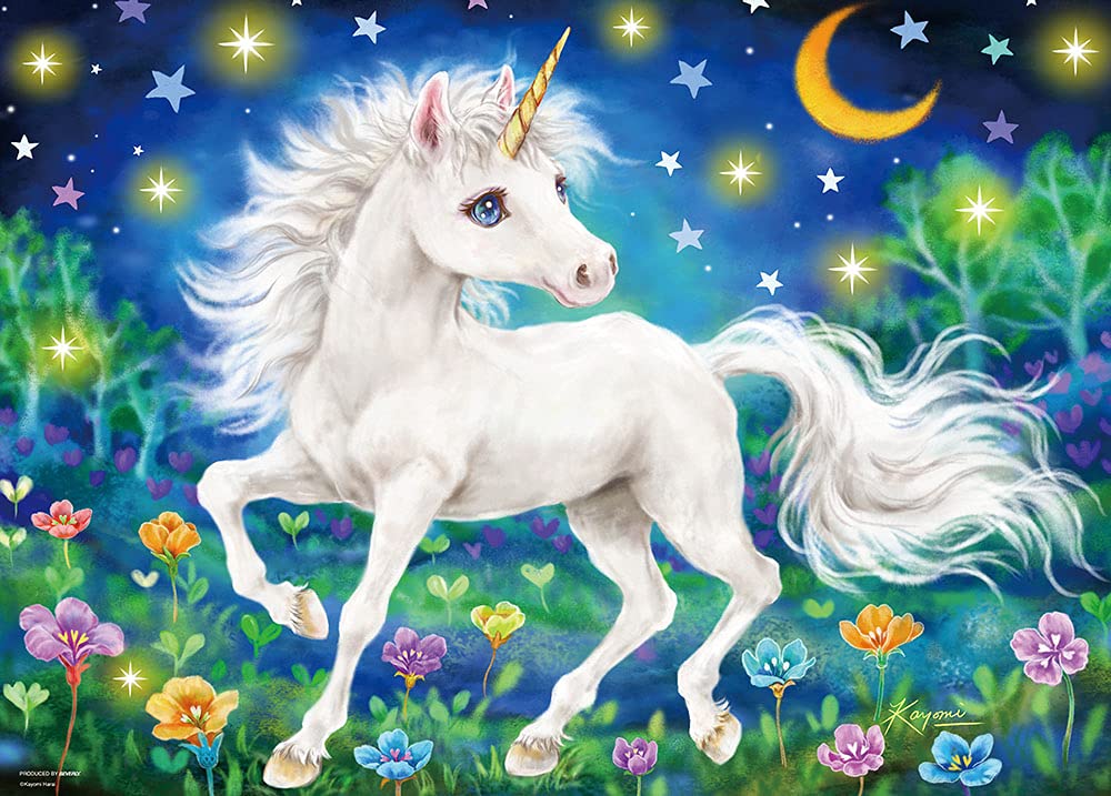 BEVERLY 66-176 Jigsaw Puzzle Unicorn Playing Under The Moonlight Sky 600 Pieces- Japan Figure Store - #1 Bring To You The Best Japanese Goods