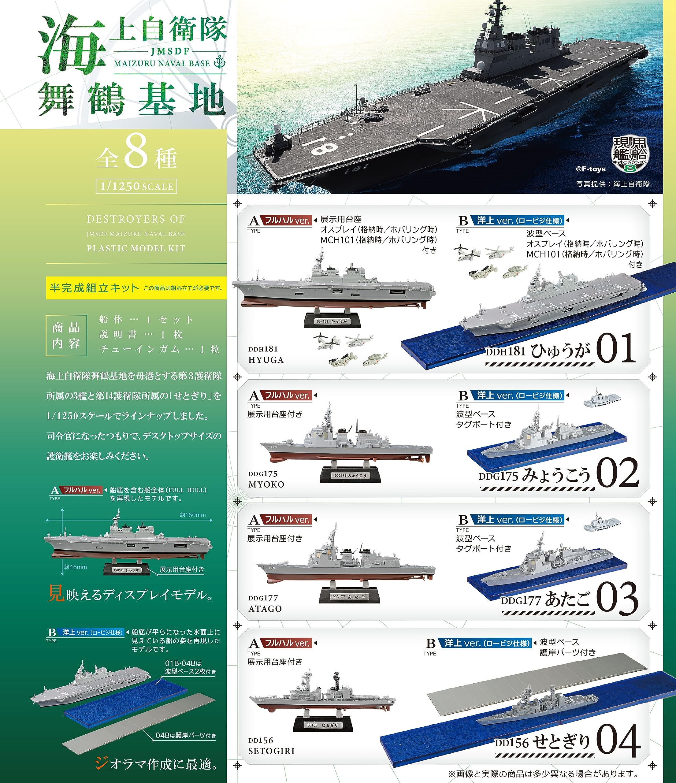 F-Toys Confect Japan Maritime Self-Defense Force Maizuru Base 8Pcs Candy Toy/Gum- Japan Figure Store - #1 Bring To You The Best Japanese Goods