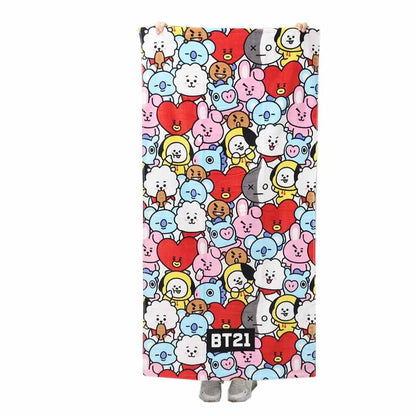 MARUSHIN Bt21 Leisure Bath Towel 'Let'S Dance'- Japan Figure Store - #1 Bring To You The Best Japanese Goods