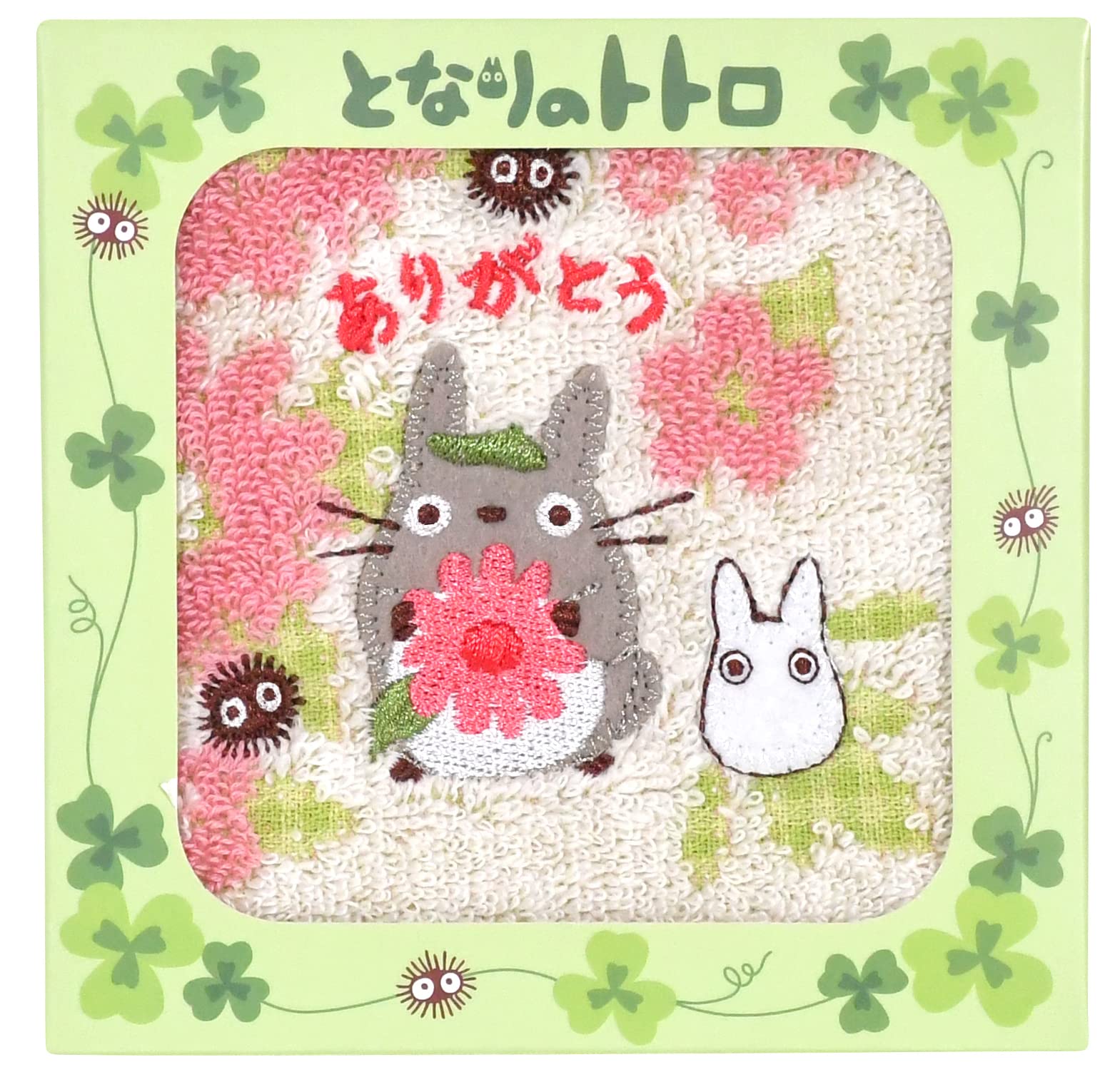 Marushin Towel Gift Ghibli My Neighbor Totoro Totoro And Flower 1105044500 H12 X W12 X D3Cm (Mt) W23 X H23Cm- Japan Figure Store - #1 Bring To You The Best Japanese Goods