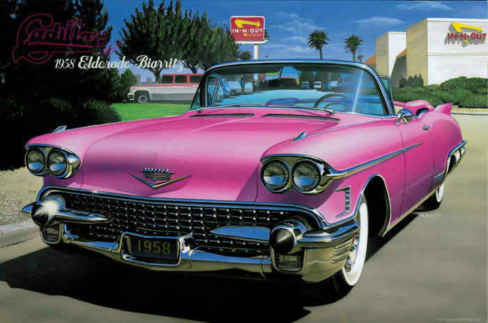 ARII 1/24 1958 Cadillac Eldorado Pink Open Plastic Model- Japan Figure Store - #1 Bring To You The Best Japanese Goods