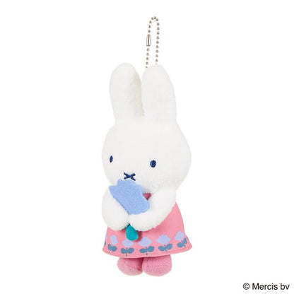 Sekiguchi Pink Miffy and Rose Mascot Keychain for Accessories- Japan Figure Store - #1 Bring To You The Best Japanese Goods