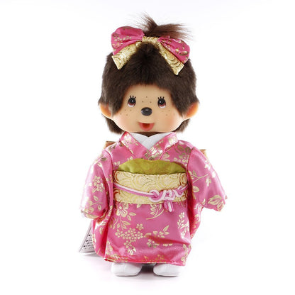 Sekiguchi Monchhichi Girl Plush Toy Furisode Style 20cm Height- Japan Figure Store - #1 Bring To You The Best Japanese Goods