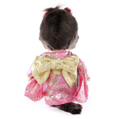 Sekiguchi Monchhichi Girl Plush Toy Furisode Style 20cm Height- Japan Figure Store - #1 Bring To You The Best Japanese Goods