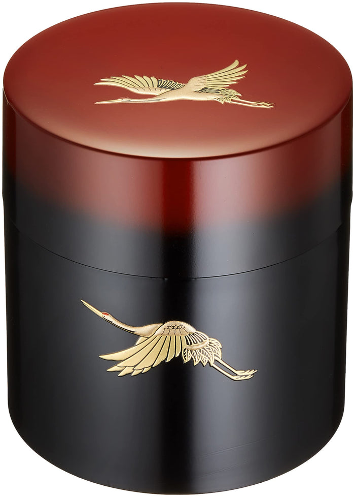 Yamanaka Lacquerware Tea Canister Blurred Akebono Sunset Crane 33-4818 By Nakatani Brothers Japan- Japan Figure Store - #1 Bring To You The Best Japanese Goods