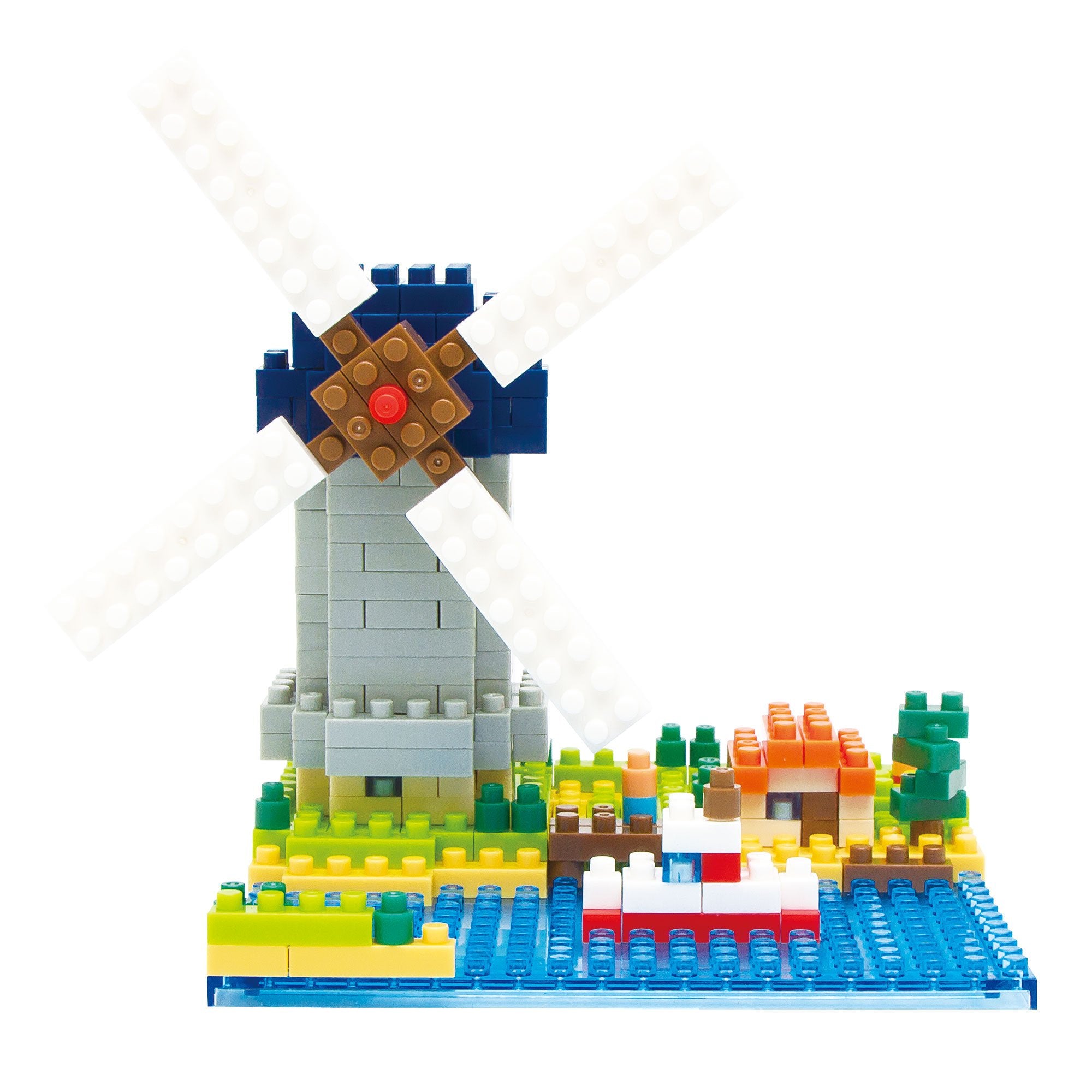 KAWADA Nbh-043 Nanoblock Molen Kinderdijk Elshout Windmill Netherlands- Japan Figure Store - #1 Bring To You The Best Japanese Goods
