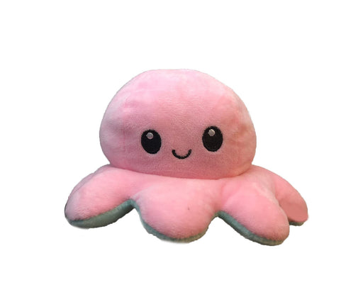 Slinx Octopus Plush Toy Angry Face And Laughing Face (Green x Pink) 20cm - Japan Reversible Gift- Japan Figure Store - #1 Bring To You The Best Japanese Goods