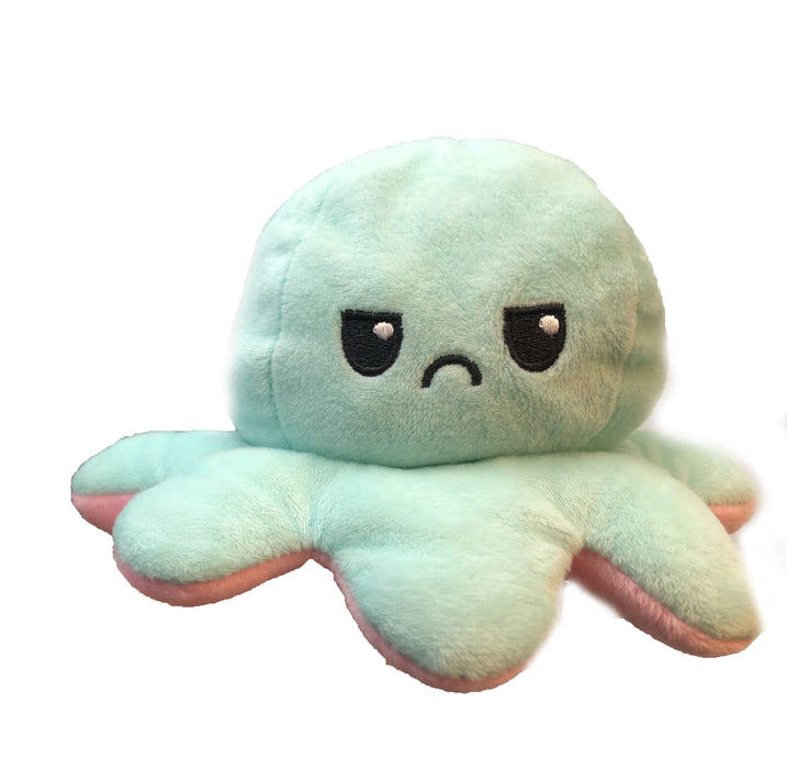 Slinx Octopus Plush Toy Angry Face And Laughing Face (Green x Pink) 20cm - Japan Reversible Gift- Japan Figure Store - #1 Bring To You The Best Japanese Goods