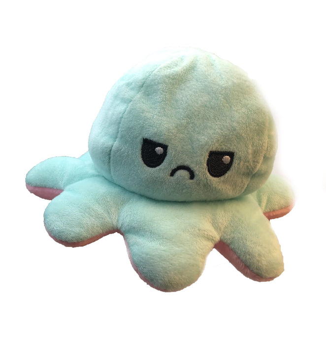 Slinx Octopus Plush Toy Angry Face And Laughing Face (Green x Pink) 20cm - Japan Reversible Gift- Japan Figure Store - #1 Bring To You The Best Japanese Goods