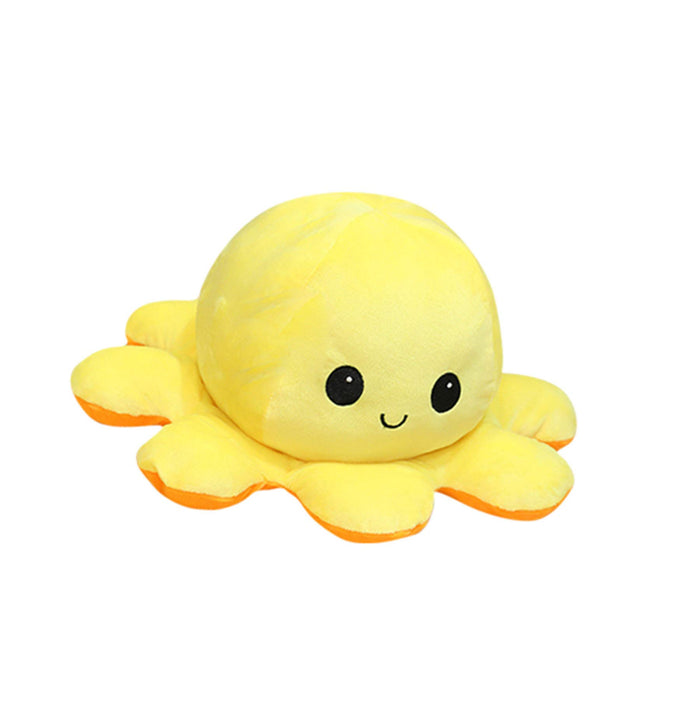 Slinx Octopus Plush Toy Angry Face And Laughing Face (Orange x Yellow) 20cm Japan Reversible Gift- Japan Figure Store - #1 Bring To You The Best Japanese Goods