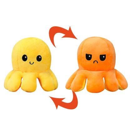 Slinx Octopus Plush Toy Angry Face And Laughing Face (Orange x Yellow) 20cm Japan Reversible Gift- Japan Figure Store - #1 Bring To You The Best Japanese Goods