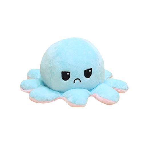 Slinx Octopus Plush Toy Angry Face And Laughing Face (Pink x Blue) 20cm Japan Reversible Gift- Japan Figure Store - #1 Bring To You The Best Japanese Goods