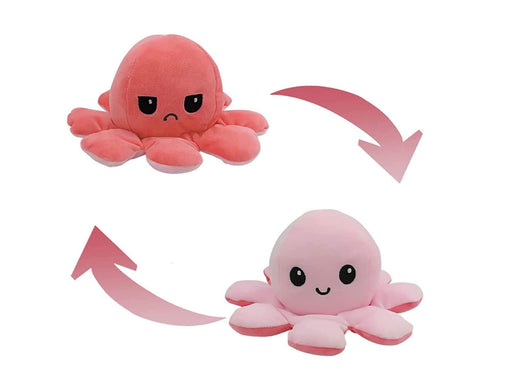 Slinx Octopus Plush Toy Angry Face And Laughing Face (Pink x Red) 20cm Japan Reversible Gift- Japan Figure Store - #1 Bring To You The Best Japanese Goods
