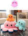 Slinx Octopus Plush Toy Angry Face And Laughing Face (Pink x Sky Blue) 20cm Japan Reversible Gift- Japan Figure Store - #1 Bring To You The Best Japanese Goods
