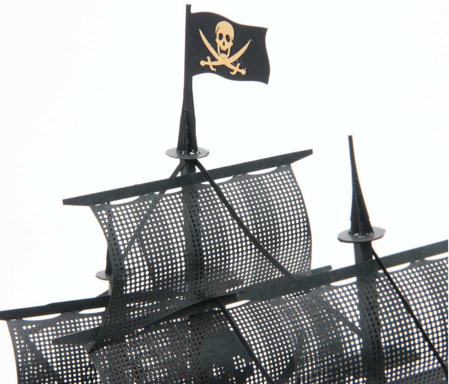 KAWADA Pnd-006 Papernano Black Pirate Ship Deluxe Edition- Japan Figure Store - #1 Bring To You The Best Japanese Goods