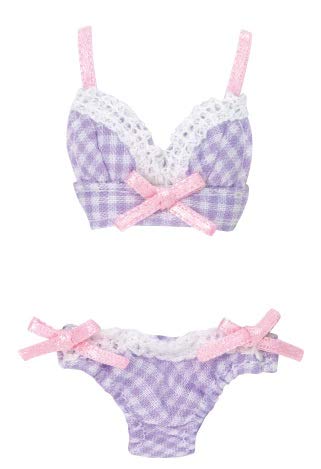 AZONE Pic313-Lvd 1/12 Picco Neemo Gingham Bra And Panty Set Lavender- Japan Figure Store - #1 Bring To You The Best Japanese Goods