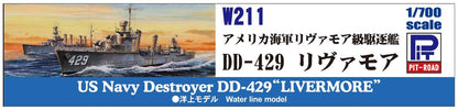 Pit Road 1/700 Skywave Series Us Navy Destroyer De-429 Livermore Plastic Model W211 Gray- Japan Figure Store - #1 Bring To You The Best Japanese Goods