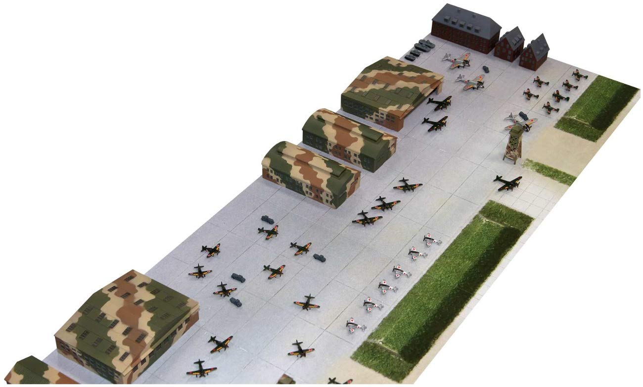 Pit Road 1/700 Sps Series Japanese Navy Air Corps Airfield Scene Paper Base (180Mm X 280Mm 2 Pieces) Plastic Model Sps02- Japan Figure Store - #1 Bring To You The Best Japanese Goods