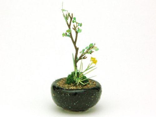 Platz The Bonsai 1/12 Round Pot Planting [Black] Finished Product Bonn06- Japan Figure Store - #1 Bring To You The Best Japanese Goods